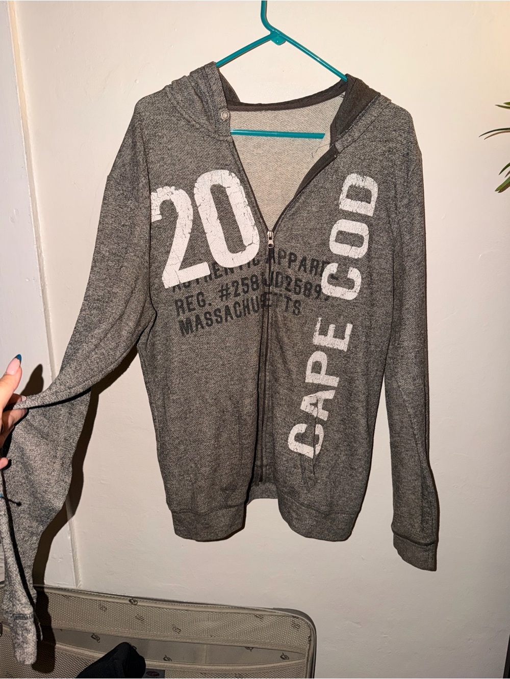 Gray Zip-Up Hoodie Sweater